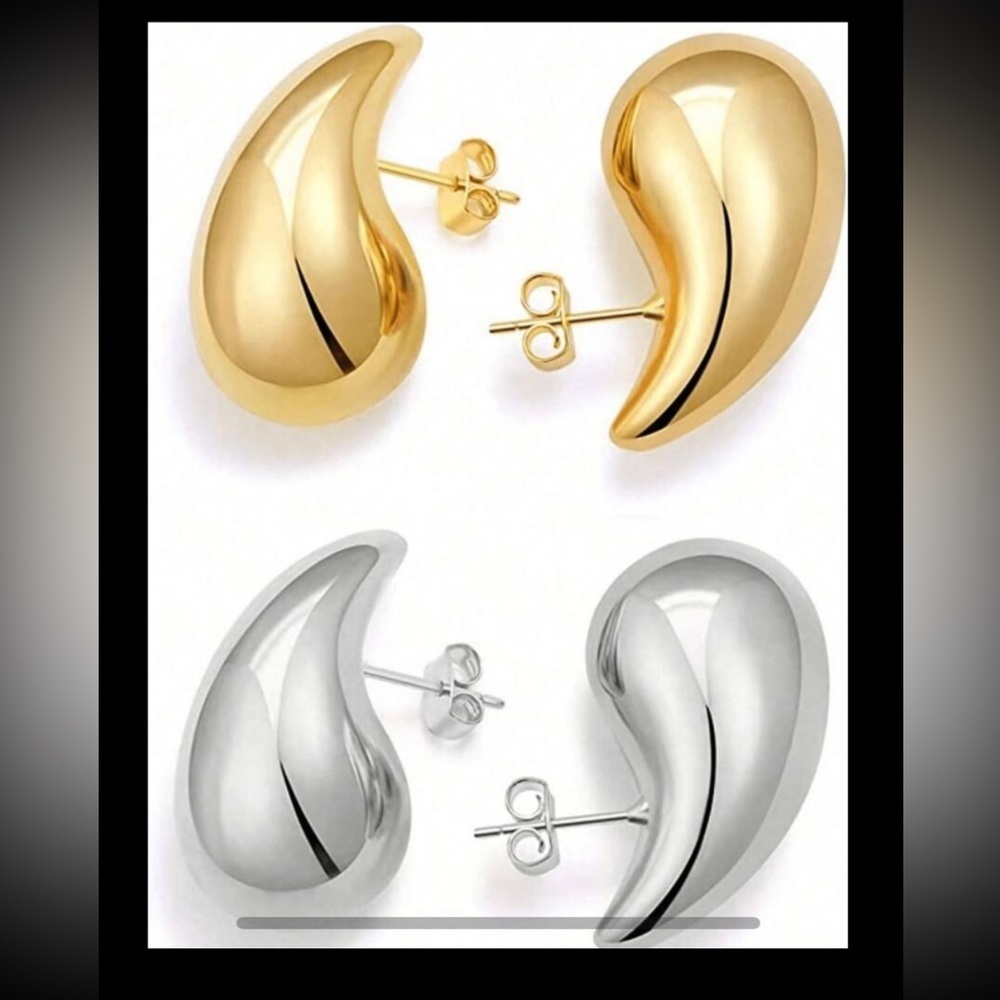 New stainless steel tear drop earrings